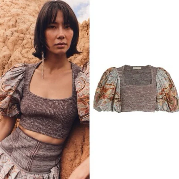 Ulla Johnson Iva puff sleeve crop Top - Picture 6 of 8